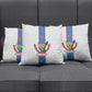 DR Congo Football Pillow Cover Leopards Mix Kuba Raffia Pattern