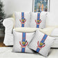 DR Congo Football Pillow Cover Leopards Mix Kuba Raffia Pattern