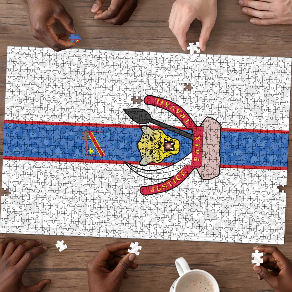 DR Congo Football Puzzle Leopards Mix Kuba Raffia Pattern