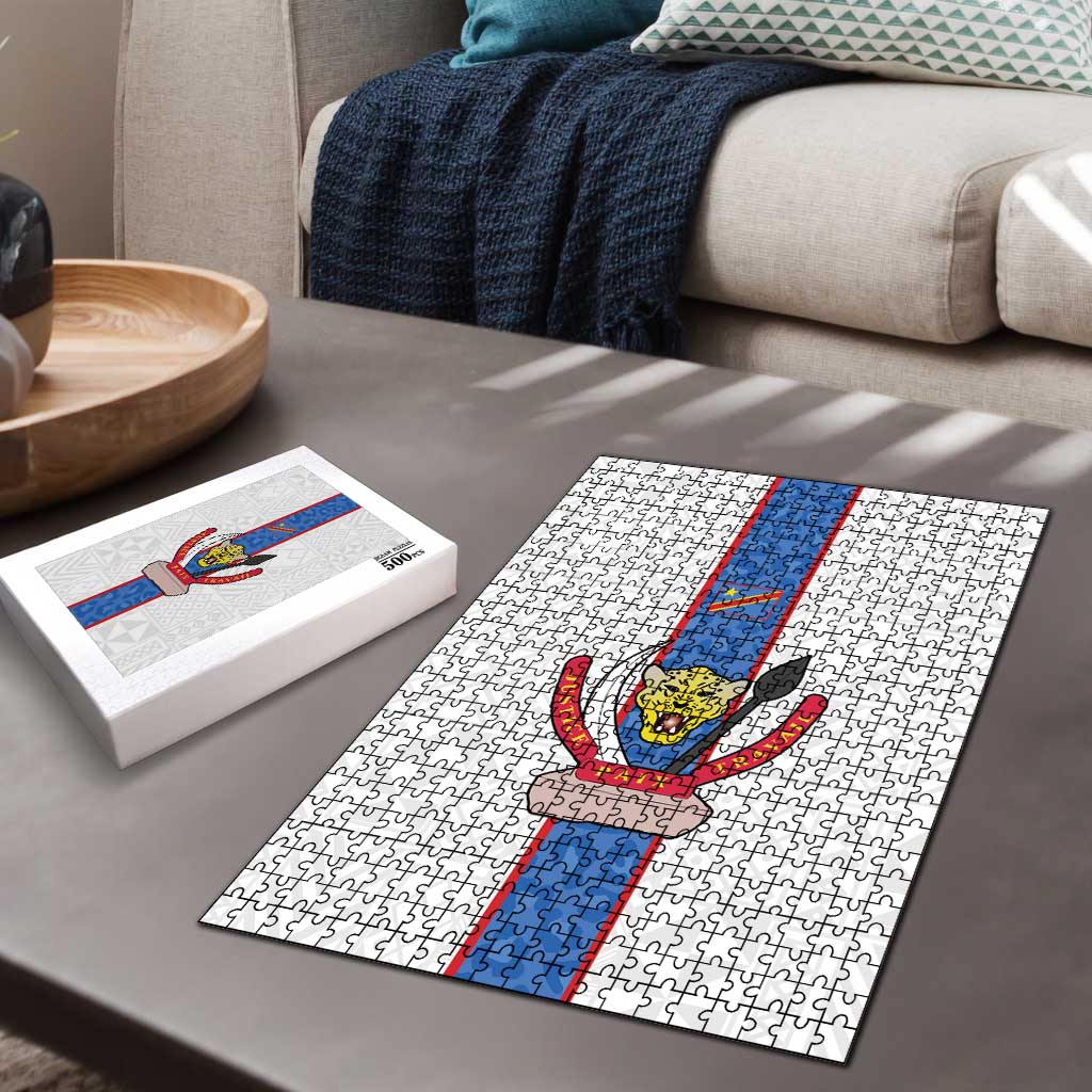 DR Congo Football Puzzle Leopards Mix Kuba Raffia Pattern