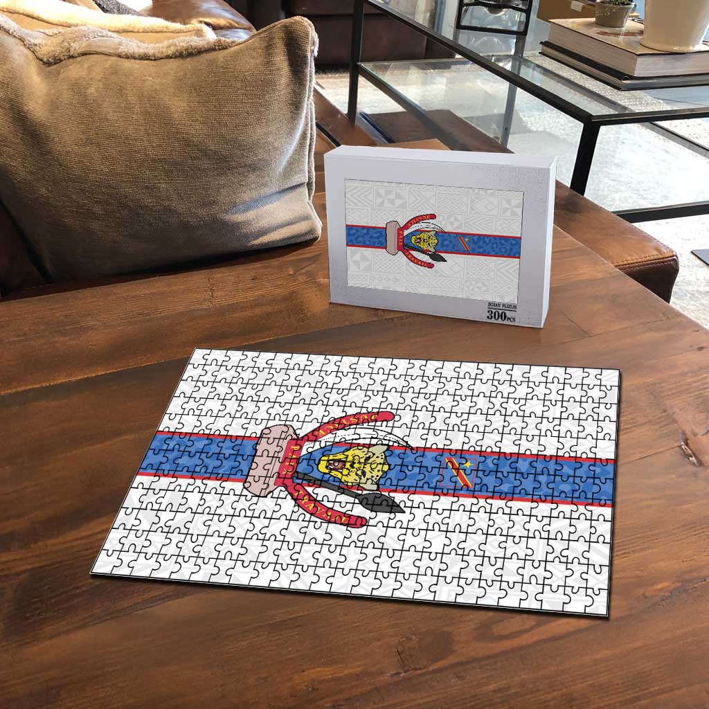 DR Congo Football Puzzle Leopards Mix Kuba Raffia Pattern
