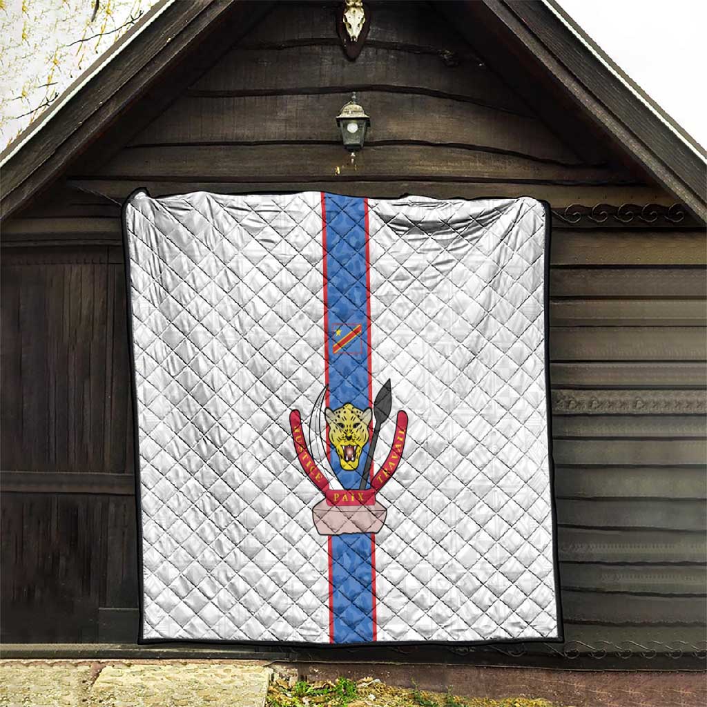 Afro DR Congo Football Quilt Leopards Never Give Up - African Pride