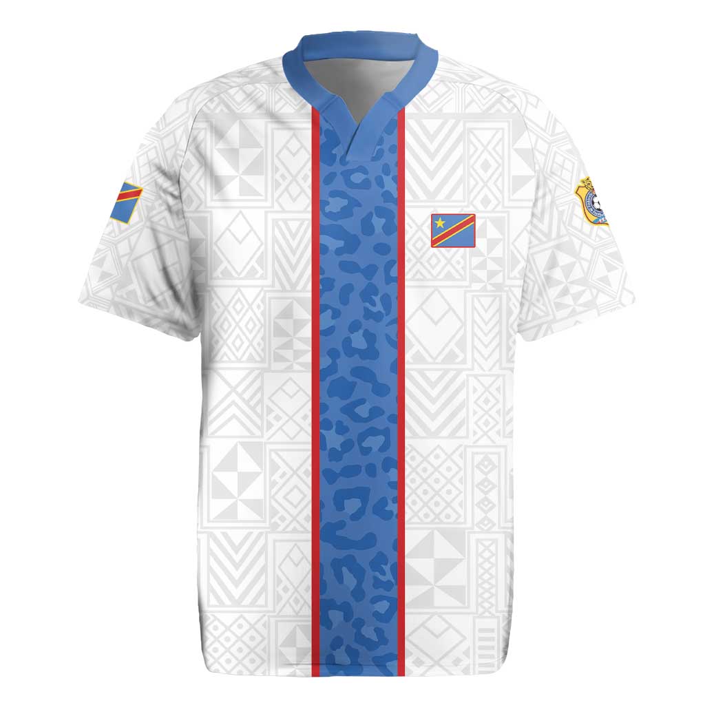 Afro DR Congo Football Custom Rugby Jersey Leopards Never Give Up LT15