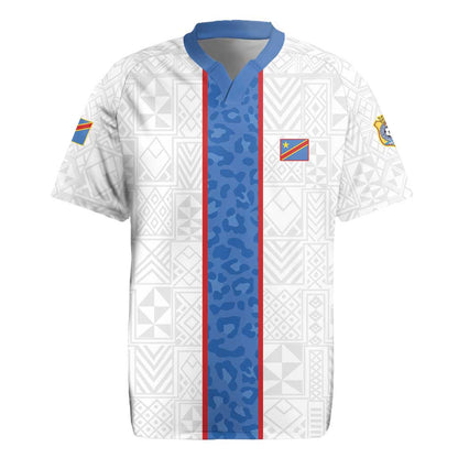 Afro DR Congo Football Custom Rugby Jersey Leopards Never Give Up LT15