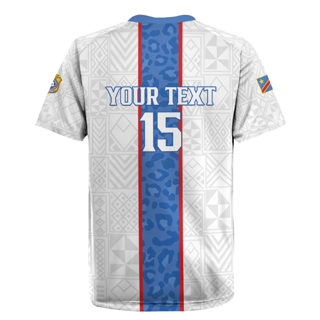 Afro DR Congo Football Custom Rugby Jersey Leopards Never Give Up LT15