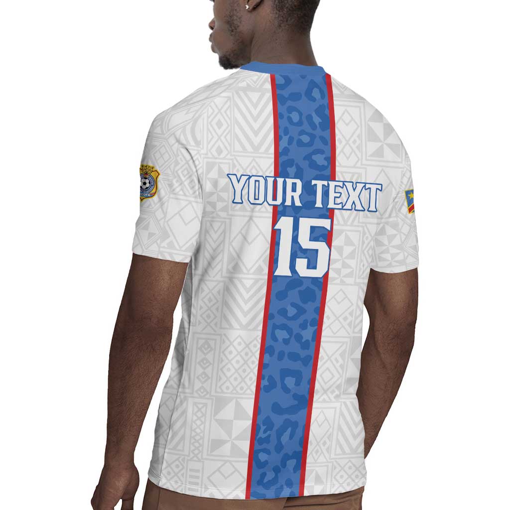 Afro DR Congo Football Custom Rugby Jersey Leopards Never Give Up LT15