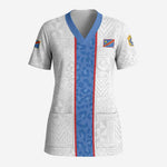 Afro DR Congo Football Custom Scrub Top Leopards Never Give Up - African Pride