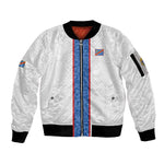 Afro DR Congo Football Custom Sleeve Zip Bomber Jacket Leopards Never Give Up - African Pride