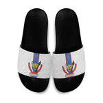 DR Congo Football Slide Sandals Leopards Mix Kuba Raffia Pattern