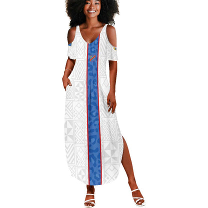 Afro DR Congo Football Custom Summer Maxi Dress Leopards Never Give Up LT15
