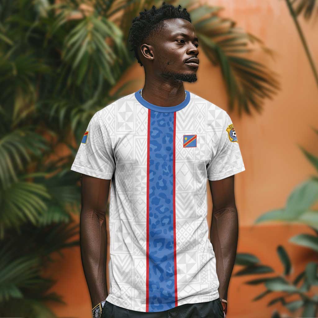 Afro DR Congo Football Custom T shirt Leopards Never Give Up LT15