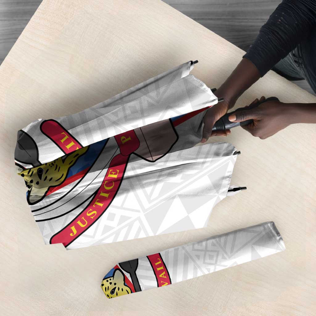 DR Congo Football Umbrella Leopards Mix Kuba Raffia Pattern