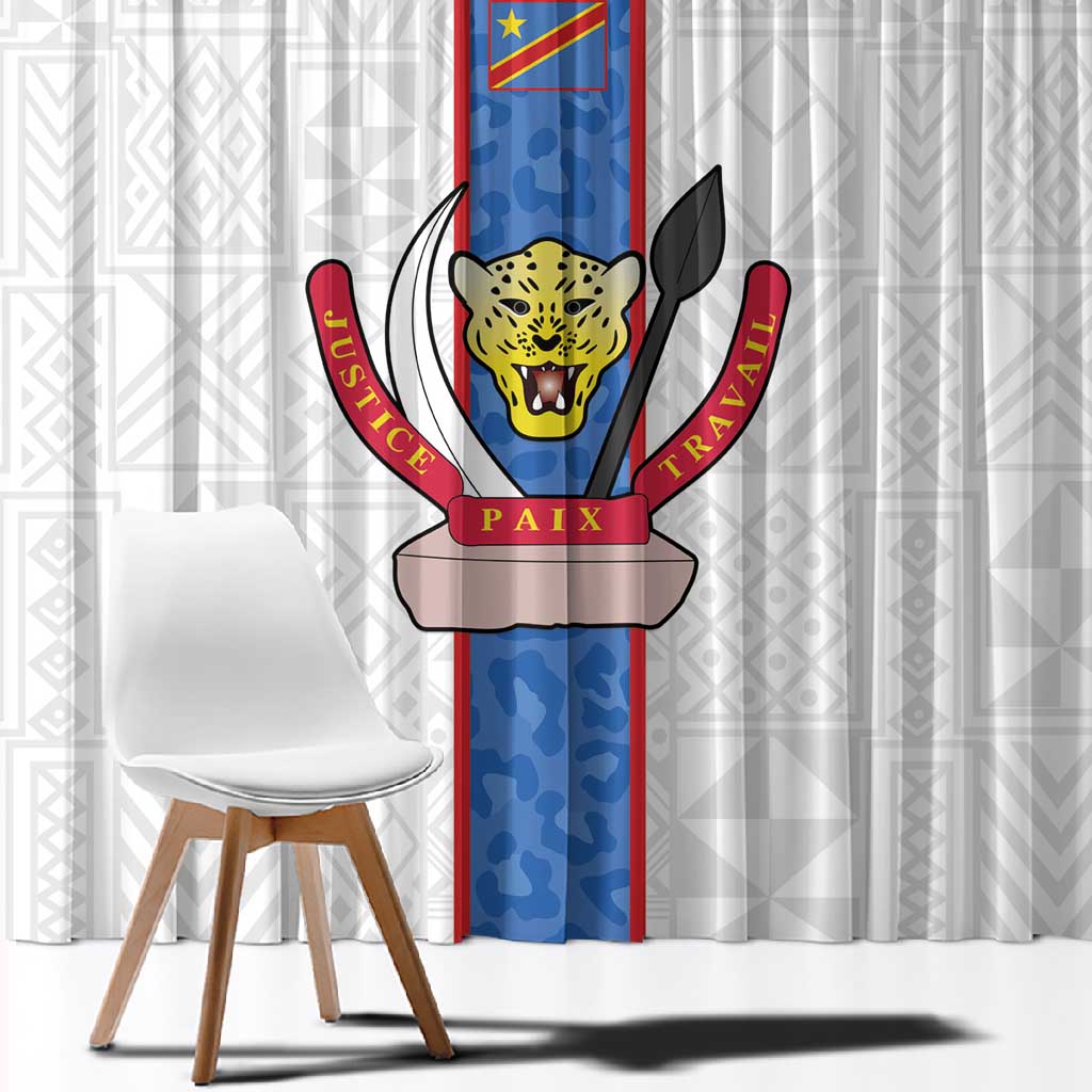Afro DR Congo Football Window Curtain Leopards Never Give Up - African Pride