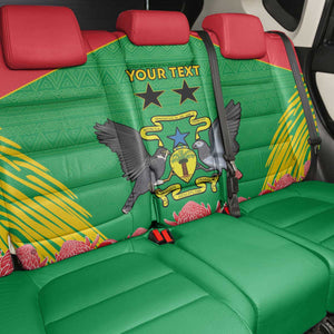 Personalized Afro Sao Tome and Principe Back Car Seat Cover Coat Of Arms - African Pattern