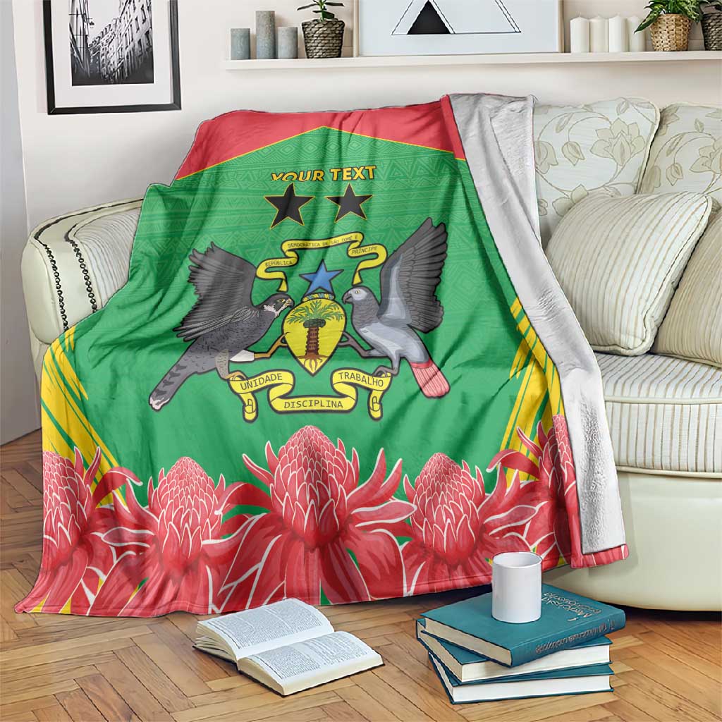 Personalized Afro Sao Tome and Principe Blanket Coat Of Arms - African Pattern