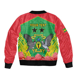 Personalized Afro Sao Tome and Principe Bomber Jacket Coat Of Arms - African Pattern