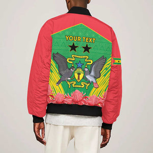 Personalized Afro Sao Tome and Principe Bomber Jacket Coat Of Arms - African Pattern