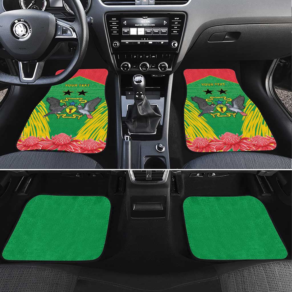 Personalized Afro Sao Tome and Principe Car Mats Coat Of Arms - African Pattern