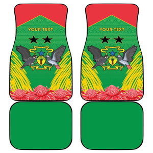 Personalized Afro Sao Tome and Principe Car Mats Coat Of Arms - African Pattern