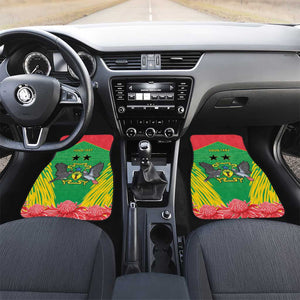 Personalized Afro Sao Tome and Principe Car Mats Coat Of Arms - African Pattern