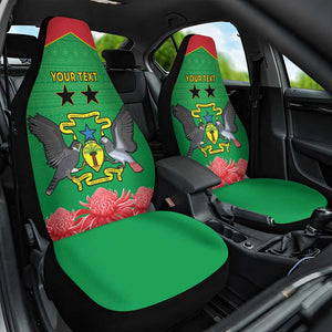 Personalized Afro Sao Tome and Principe Car Seat Cover Coat Of Arms - African Pattern