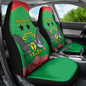 Personalized Afro Sao Tome and Principe Car Seat Cover Coat Of Arms - African Pattern