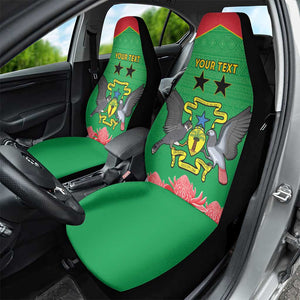 Personalized Afro Sao Tome and Principe Car Seat Cover Coat Of Arms - African Pattern