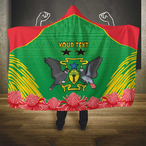 Personalized Afro Sao Tome and Principe Hooded Blanket Coat Of Arms - African Pattern