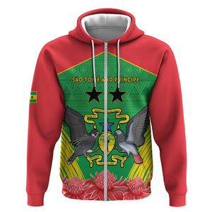 Personalized Afro Sao Tome and Principe Hoodie Coat Of Arms - African Pattern