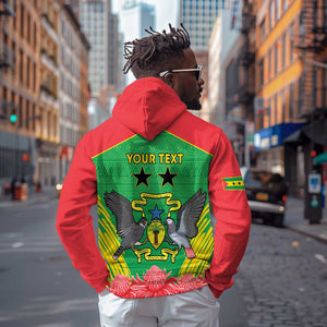 Personalized Afro Sao Tome and Principe Hoodie Coat Of Arms - African Pattern