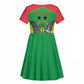 Personalized Afro Sao Tome and Principe Kid Short Sleeve Dress Coat Of Arms - African Pattern