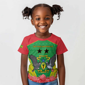 Personalized Afro Sao Tome and Principe Kid T shirt Coat Of Arms - African Pattern