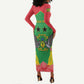 Personalized Afro Sao Tome and Principe Long Sleeve Bodycon Dress Coat Of Arms - African Pattern LT15
