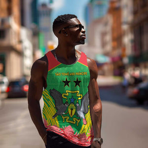 Personalized Afro Sao Tome and Principe Men Tank Top Coat Of Arms - African Pattern