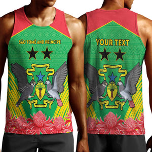 Personalized Afro Sao Tome and Principe Men Tank Top Coat Of Arms - African Pattern