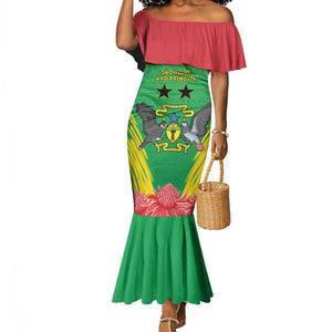 Personalized Afro Sao Tome and Principe Mermaid Dress Coat Of Arms - African Pattern