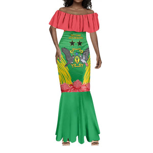 Personalized Afro Sao Tome and Principe Mermaid Dress Coat Of Arms - African Pattern