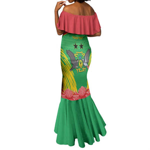 Personalized Afro Sao Tome and Principe Mermaid Dress Coat Of Arms - African Pattern