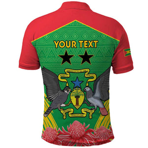 Personalized Afro Sao Tome and Principe Polo Shirt Coat Of Arms - African Pattern