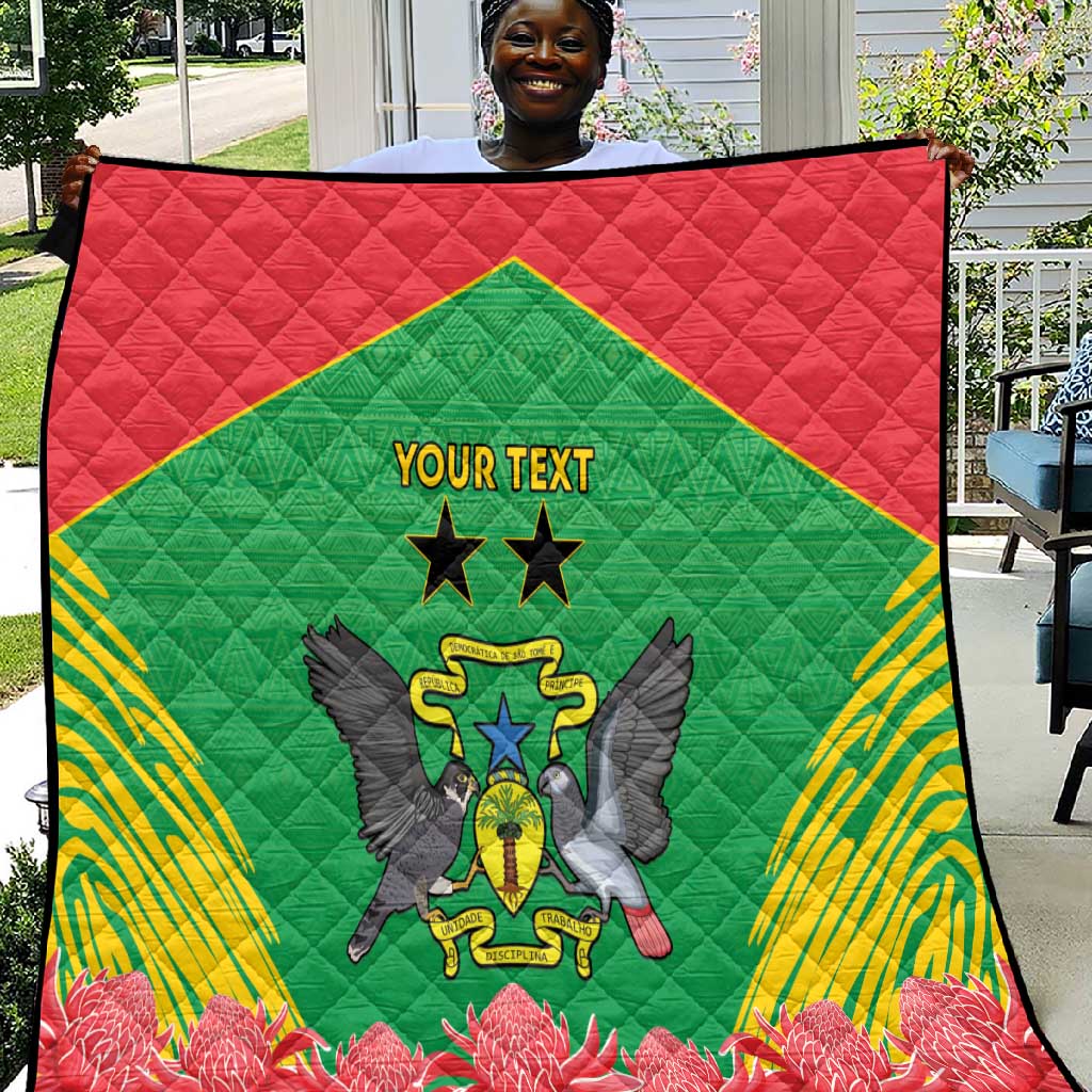 Personalized Afro Sao Tome and Principe Quilt Coat Of Arms - African Pattern