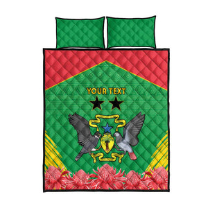 Personalized Afro Sao Tome and Principe Quilt Bed Set Coat Of Arms - African Pattern