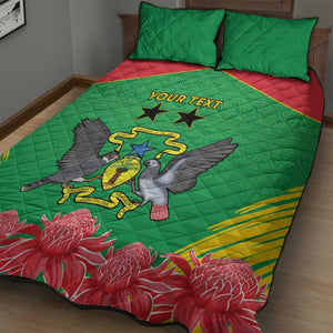 Personalized Afro Sao Tome and Principe Quilt Bed Set Coat Of Arms - African Pattern