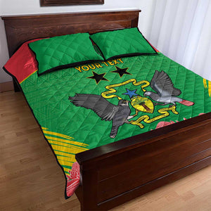 Personalized Afro Sao Tome and Principe Quilt Bed Set Coat Of Arms - African Pattern