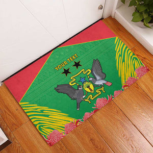 Personalized Afro Sao Tome and Principe Rubber Doormat Coat Of Arms - African Pattern