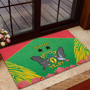 Personalized Afro Sao Tome and Principe Rubber Doormat Coat Of Arms - African Pattern