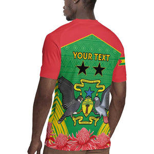 Personalized Afro Sao Tome and Principe Rugby Jersey Coat Of Arms - African Pattern