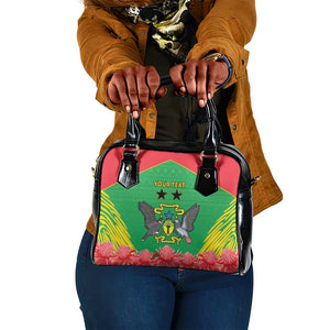 Personalized Afro Sao Tome and Principe Shoulder Handbag Coat Of Arms - African Pattern