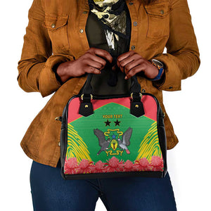 Personalized Afro Sao Tome and Principe Shoulder Handbag Coat Of Arms - African Pattern