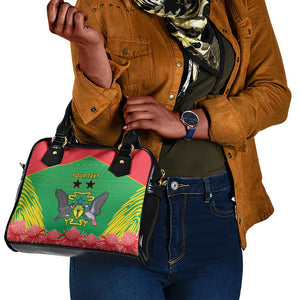 Personalized Afro Sao Tome and Principe Shoulder Handbag Coat Of Arms - African Pattern