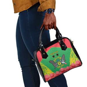 Personalized Afro Sao Tome and Principe Shoulder Handbag Coat Of Arms - African Pattern